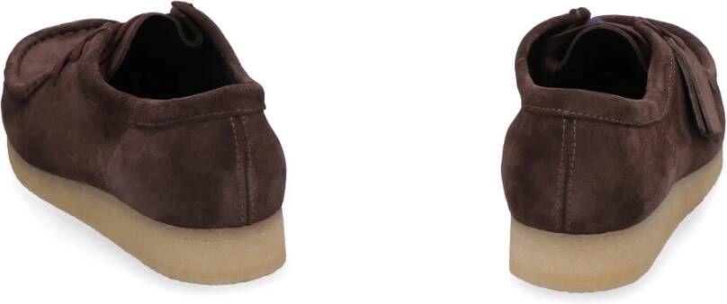 Clarks Suede Veterschoenen met Crêpe Zool Brown Heren