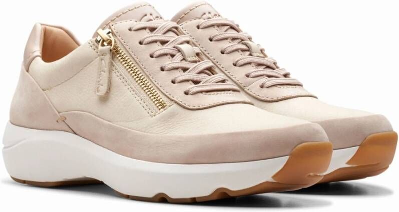 Clarks Beige Zip Sneakers Beige Dames