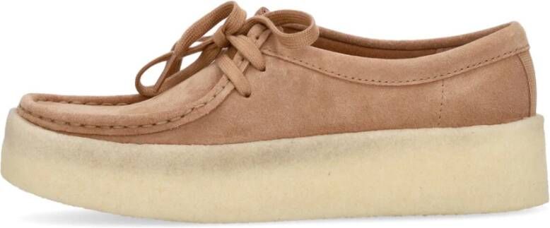 Clarks Warm Beige Wallabee Cup Mocassin Schoen Beige Dames