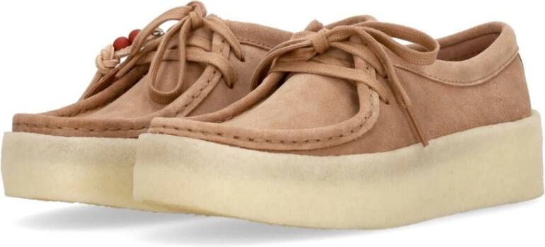 Clarks Warm Beige Wallabee Cup Mocassin Schoen Beige Dames