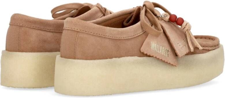 Clarks Warm Beige Wallabee Cup Mocassin Schoen Beige Dames