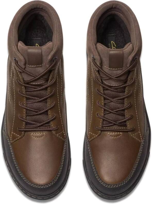 Clarks Waterdichte Leren Enkellaars Bruin Brown Heren