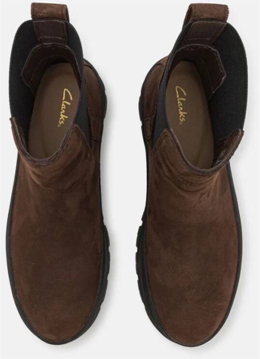 Clarks Winter Bruin Leren Enkellaarzen Brown Dames