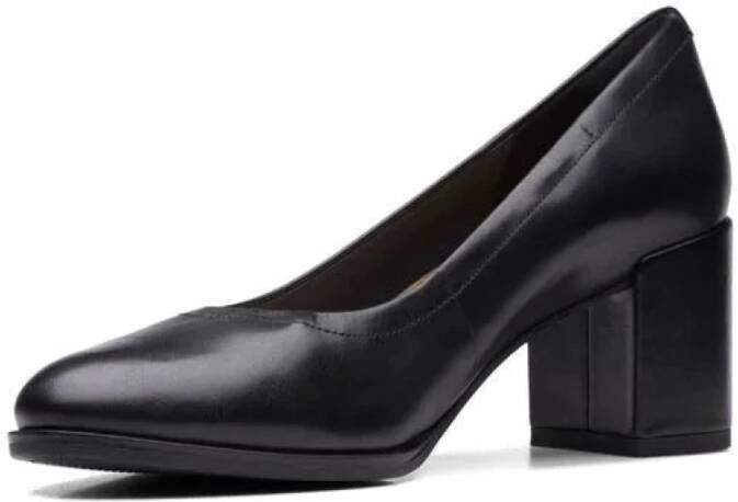 Clarks Zwarte brede pasvorm damespomp Black Dames