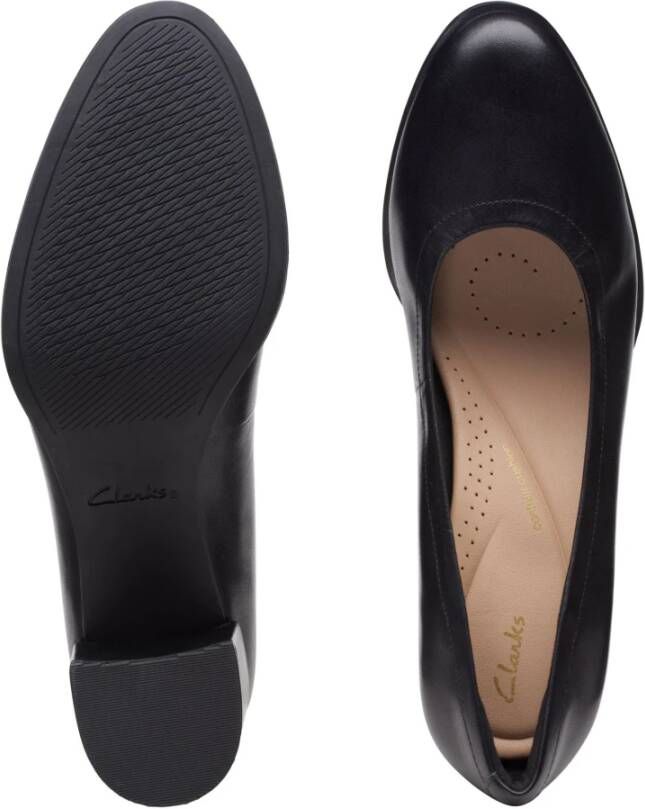 Clarks Zwarte brede pasvorm damespomp Black Dames