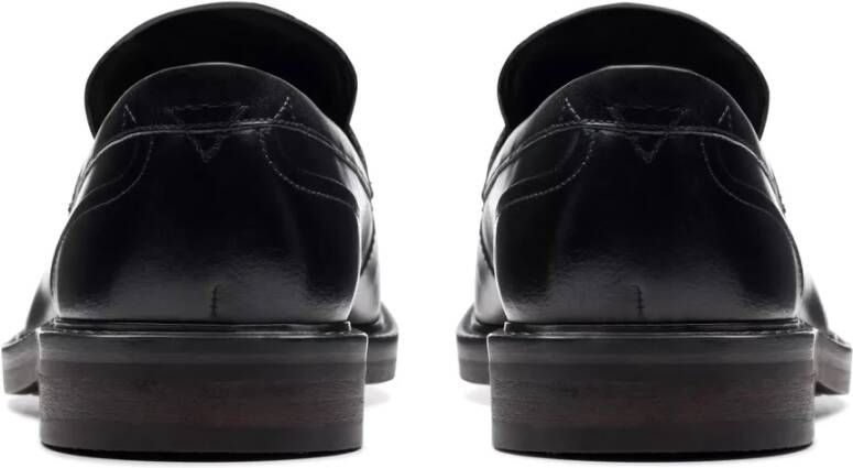 Clarks Zwarte herenloafer met gewatteerd voetbed Black Heren