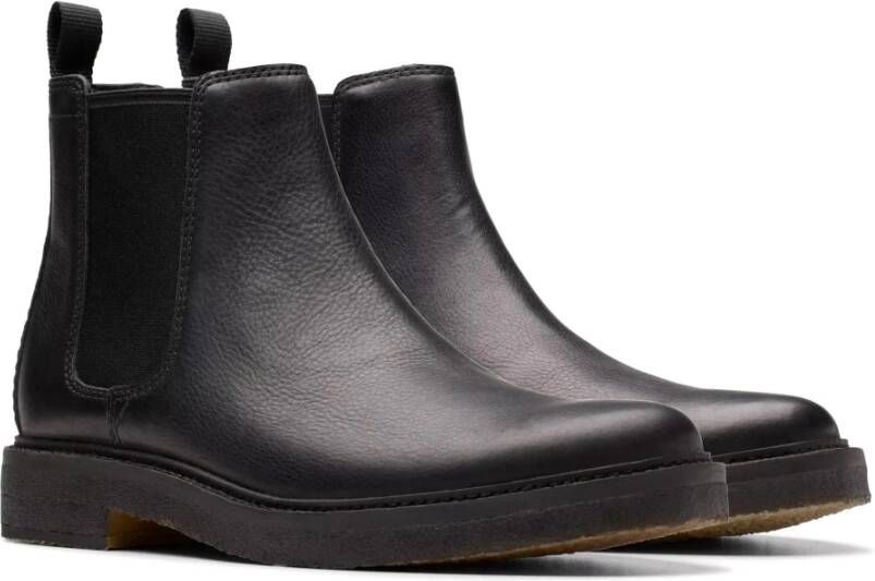 Clarks Zwarte Leren Enkellaars Heren Black Heren