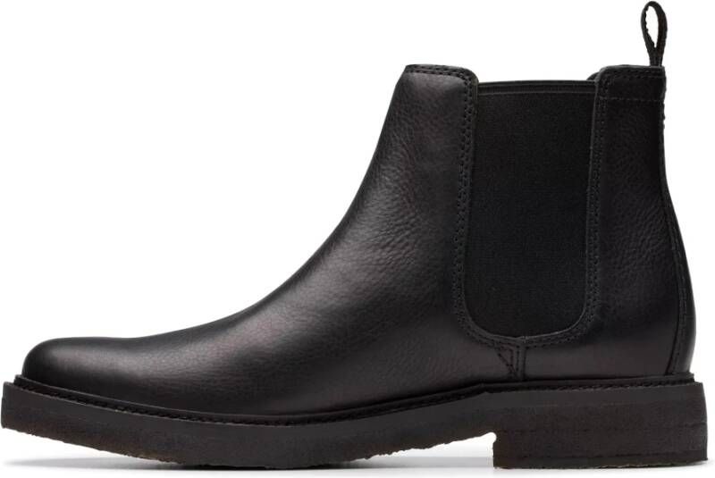 Clarks Zwarte Leren Enkellaars Heren Black Heren