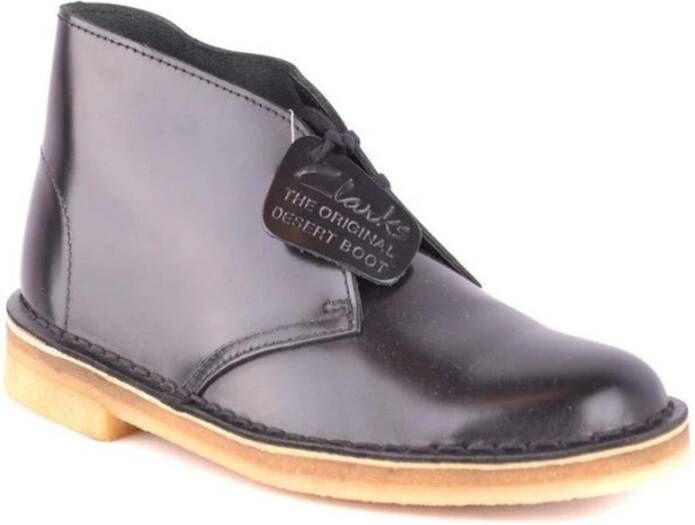 Clarks Zwarte leren enkellaarzen Elegante stijl Black Dames