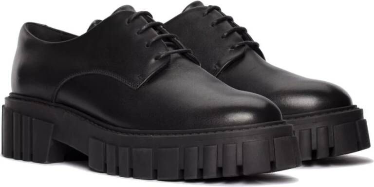 Clarks Zwarte Leren Veterschoenen Page Walk Black Dames