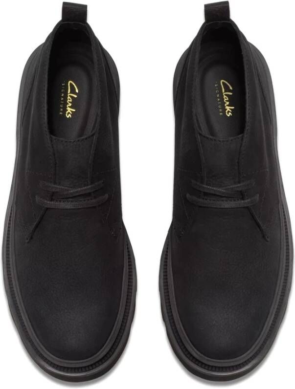 Clarks Zwarte Nubuck Enkellaars voor Mannen Black Heren