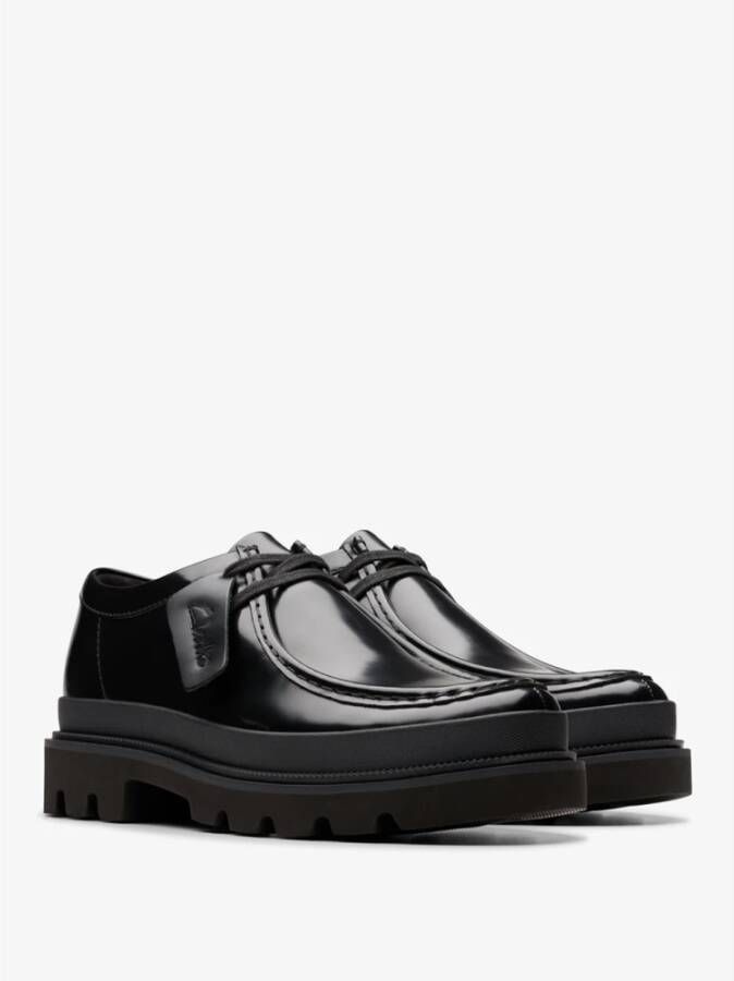 Clarks Zwarte platte schoenen Badell Seam Black Heren