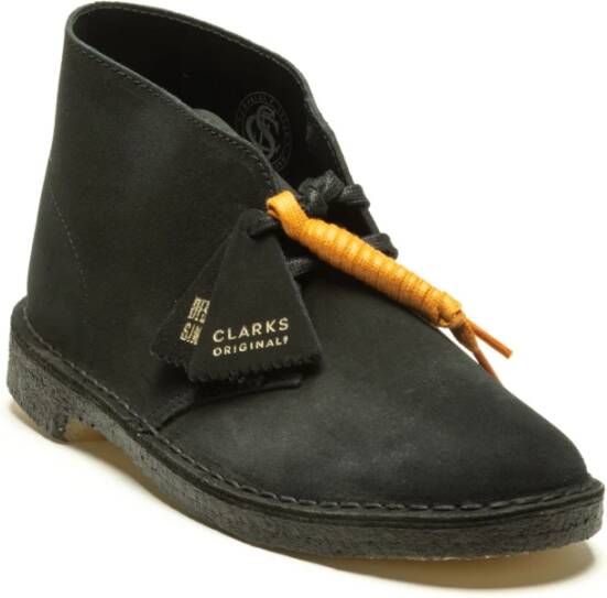 Clarks Zwarte platte schoenen Suède Desert Boot Black Heren