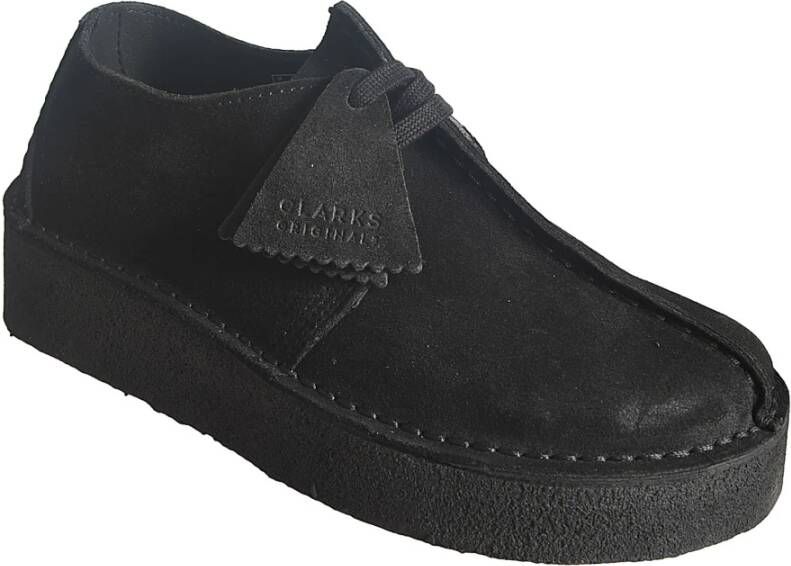 Clarks Zwarte Suède Sleehak Sneakers Black Dames