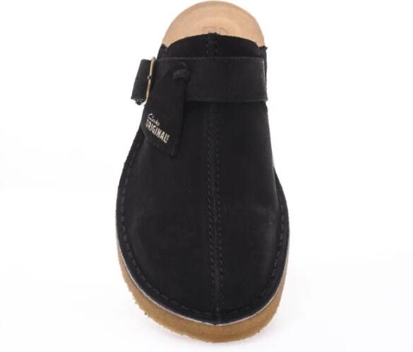 Clarks Zwarte Suede Trek Muiltjes Black Heren