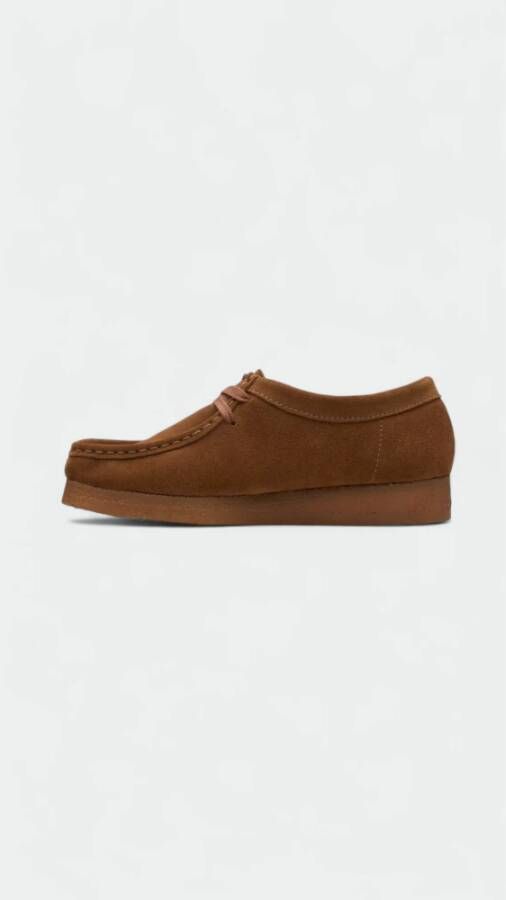 Clarks Zwarte Suède Wallabee Schoenen Brown Heren