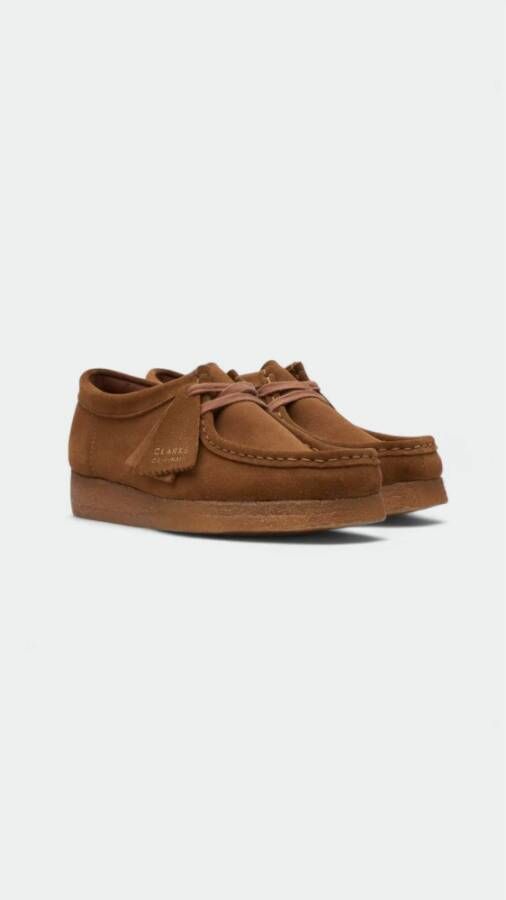 Clarks Zwarte Suède Wallabee Schoenen Brown Heren