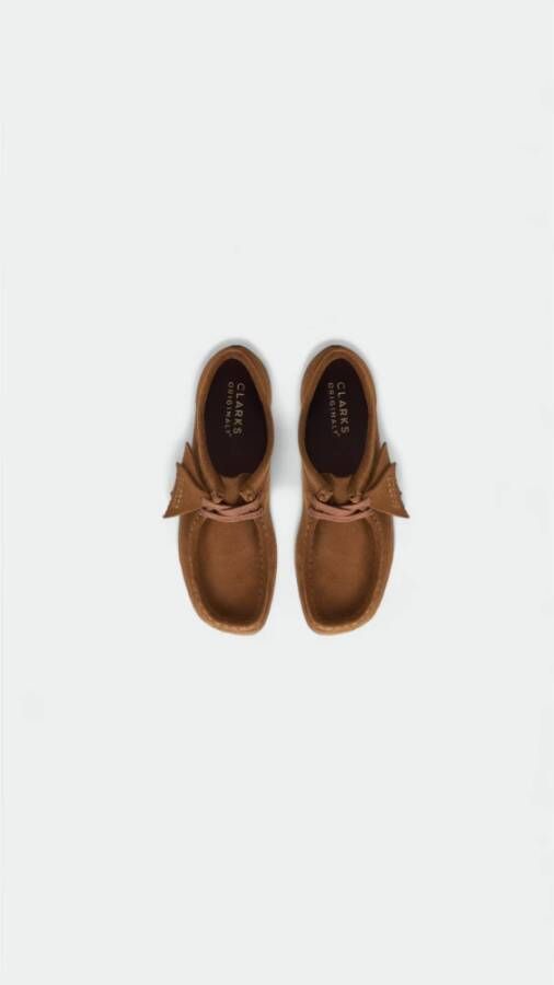 Clarks Zwarte Suède Wallabee Schoenen Brown Heren