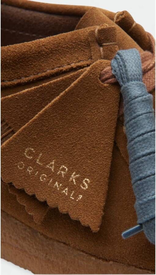 Clarks Zwarte Suède Wallabee Schoenen Brown Heren