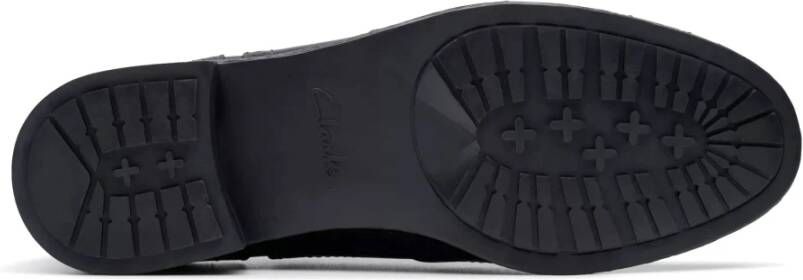 Clarks Zwarte veterschoen van premium leer Black Dames