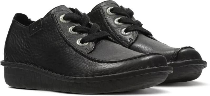 Clarks Zwarte Veterschoen Wijde Pasvorm Black Dames