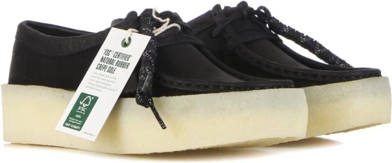 Clarks Zwarte Wallabee Cup Veterschoen Black Dames