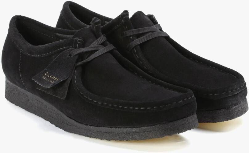 Clarks Zwarte Wallabee Suède Schoenen Black Heren