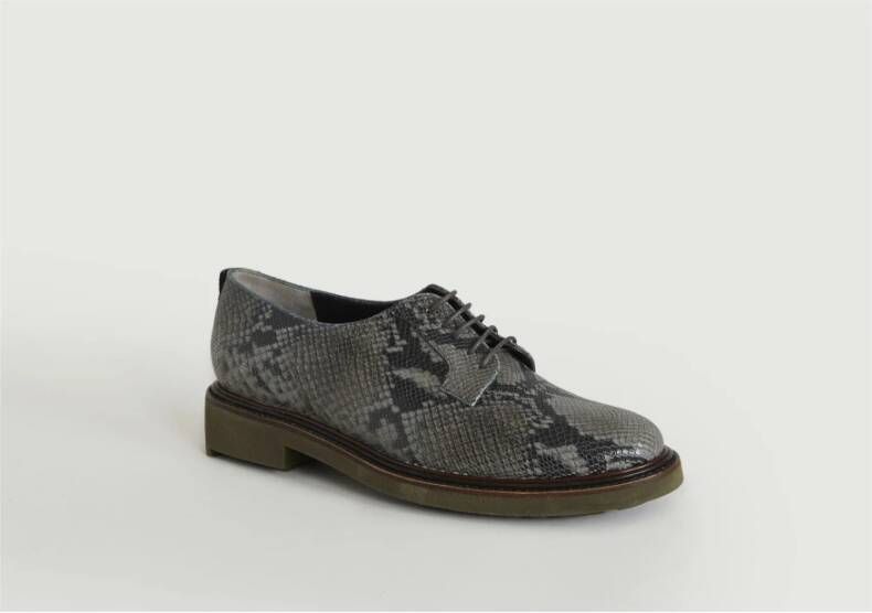 Clergerie Grijze Snakeskin Derbies met Zwarte Binnenkant Gray Dames