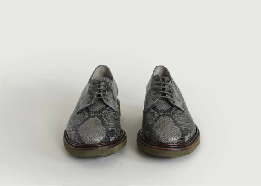 Clergerie Grijze Snakeskin Derbies met Zwarte Binnenkant Gray Dames