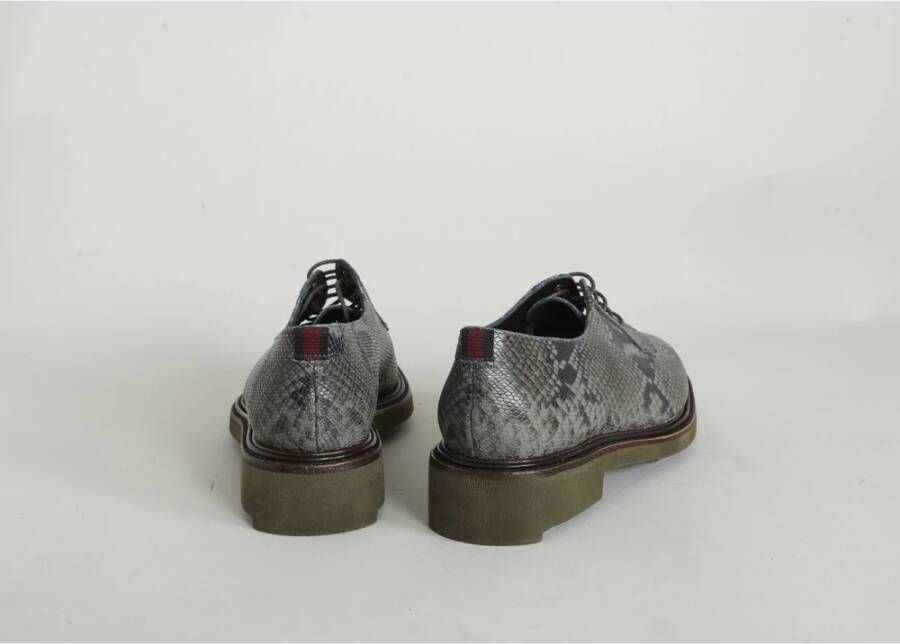 Clergerie Grijze Snakeskin Derbies met Zwarte Binnenkant Gray Dames