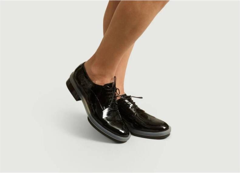 Clergerie Zwarte Lakleren Derby Schoenen Black Dames