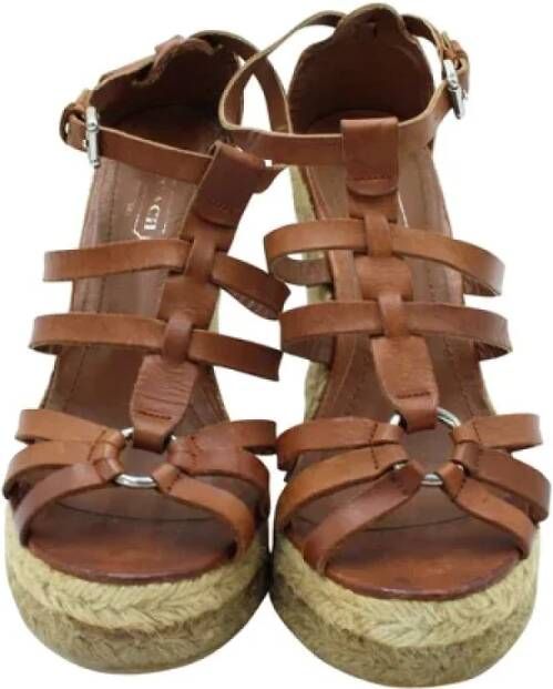 Coach Pre-owned Leather espadrilles Brown Dames