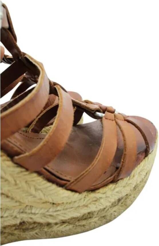 Coach Pre-owned Leather espadrilles Brown Dames