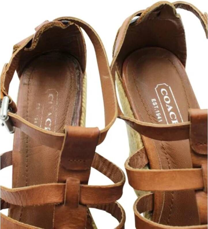 Coach Pre-owned Leather espadrilles Brown Dames