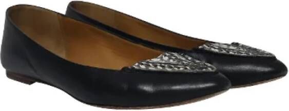 Coach Pre-owned Leather flats Black Dames