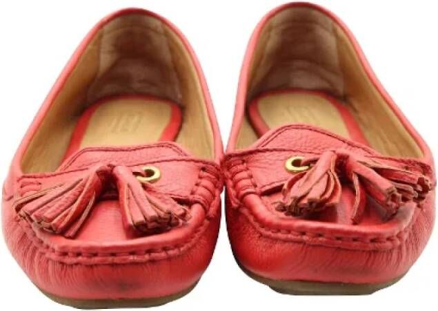 Coach Pre-owned Leather flats Red Dames