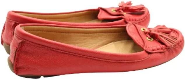 Coach Pre-owned Leather flats Red Dames