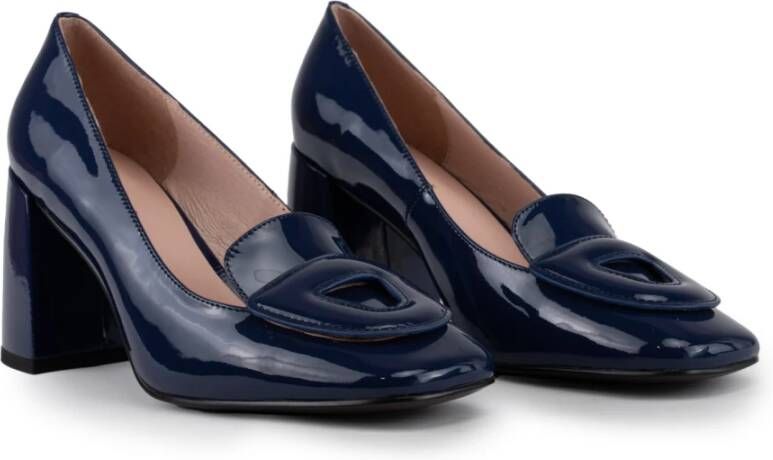 Coccinelle Blauwe Leren Hak Pumps Blue Dames