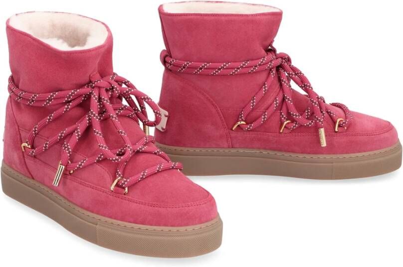 Coccinelle Enkellaarzen met shearling en suède bovenwerk Pink Dames