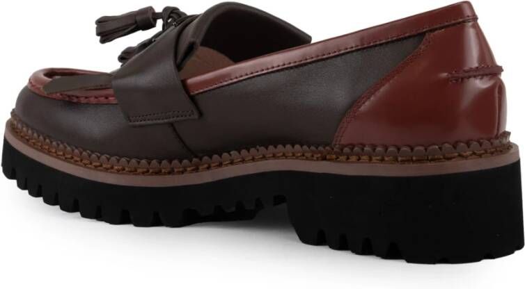 Coccinelle Leren Franje Loafers Brown Dames