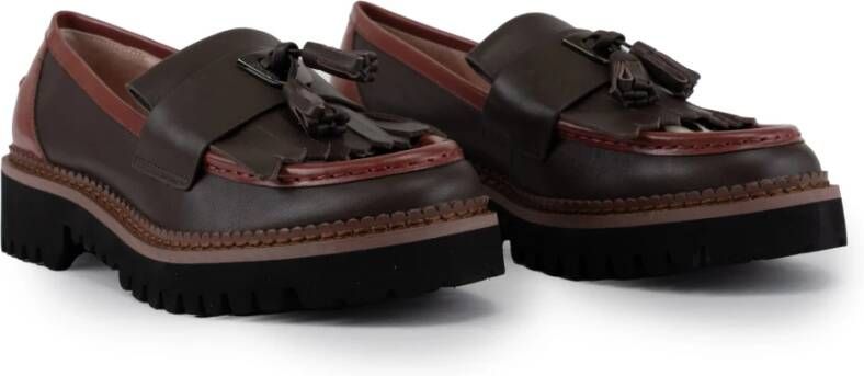 Coccinelle Leren Franje Loafers Brown Dames