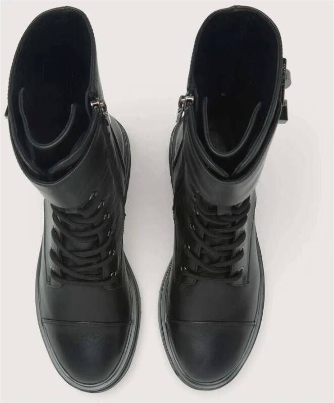 Coccinelle Zwarte Combat Boots met Ritssluiting Black Dames