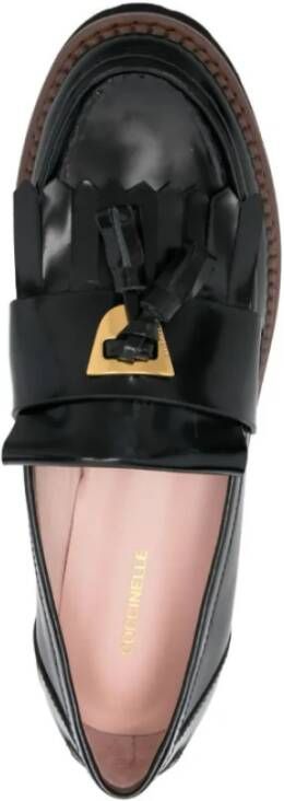 Coccinelle Zwarte leren loafers met kwastdetail Black Dames