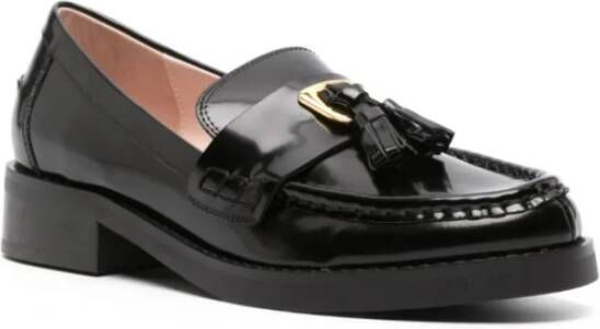 Coccinelle Zwarte leren mocassins met kwastje Black Dames