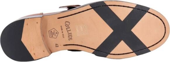 College Bruine Leren Loafers met Verstelbare Band Brown Heren