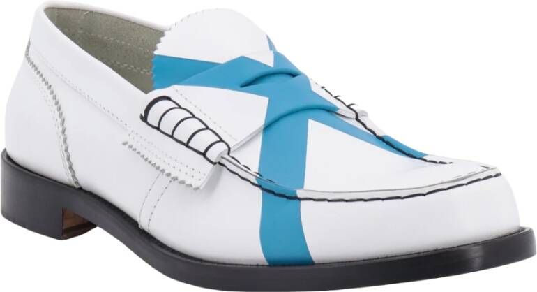 College Iconische Leren Loafer White Heren