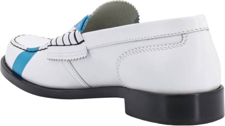 College Iconische Leren Loafer White Heren