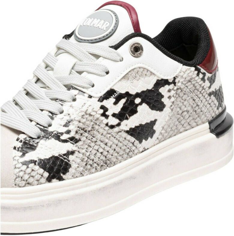 Colmar Witte Laced Clayton Reptile Sneakers Wit Dames