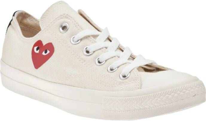 Comme des Garçons Beige Canvas Sneakers Cap Toe Lace-Up Beige Dames