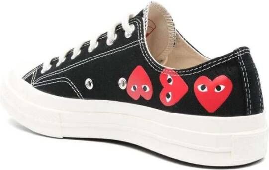 Comme des Garçons Canvas Heart Print Sneakers Black Heren